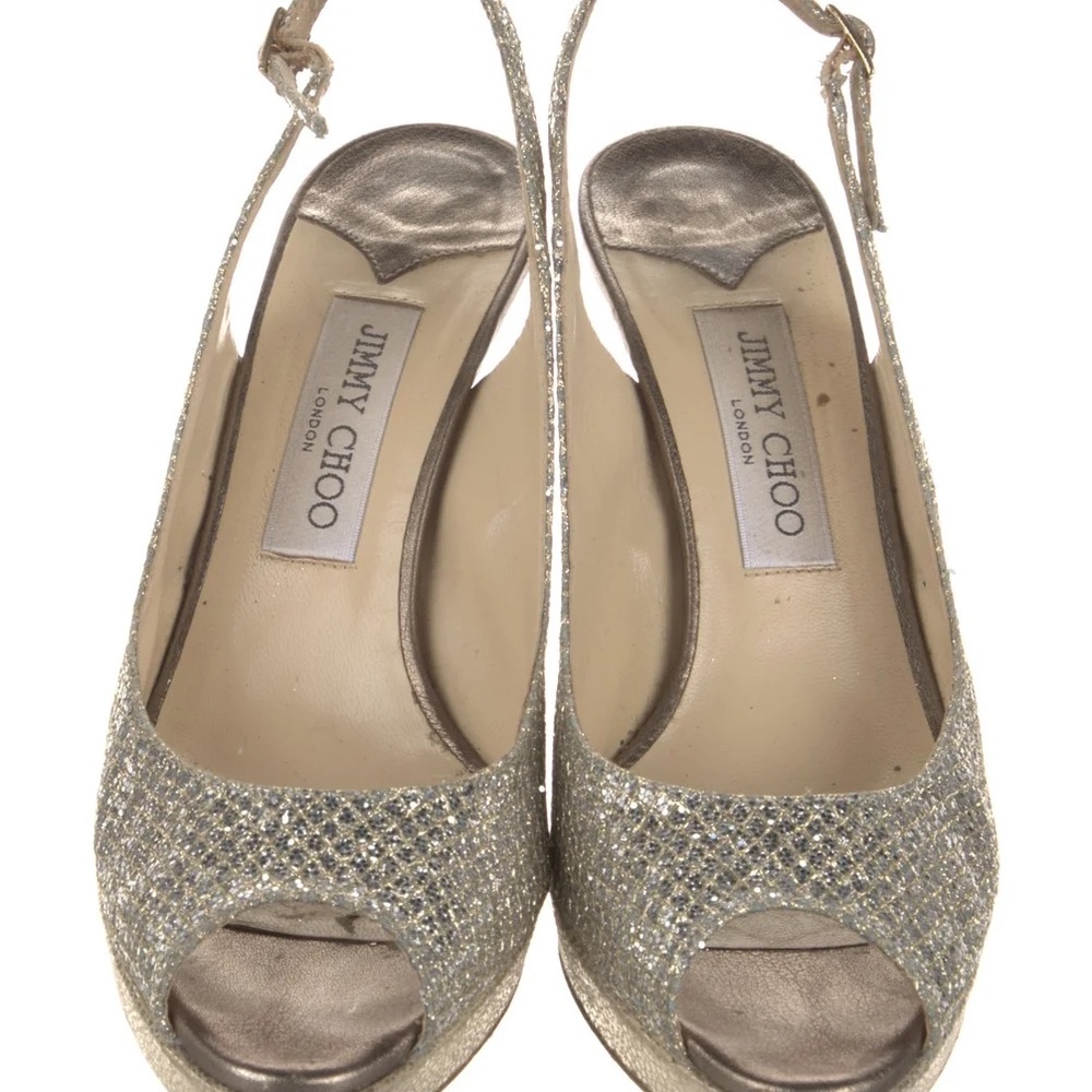 Jimmy Choo Glitter Glitter Accents Slingback Pumps  39
